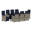 vidaXL Garden Dining Set 9 pcs Grey Poly Rattan