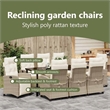 vidaXL Garden Dining Set 9 pcs Beige Poly Rattan