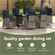 vidaXL Garden Dining Set 7 pcs Grey and Black Rattan