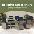 vidaXL Garden Dining Set 7 pcs Grey and Black Rattan