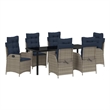 vidaXL Garden Dining Set 7 pcs Grey and Black Rattan