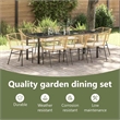 vidaXL Garden Dining Set 9 pcs Brown Poly Rattan