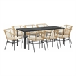 vidaXL Garden Dining Set 9 pcs Brown Poly Rattan