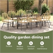 vidaXL Garden Dining Set 9 pcs Brown Poly Rattan
