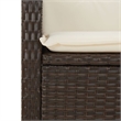 vidaXL 3 Piece Patio Dining Set with Cushions Brown Poly Rattan