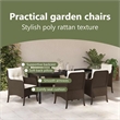 vidaXL Garden Dining Set 7 pcs Brown Poly Rattan