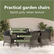 vidaXL Garden Dining Set 7 pcs Grey Poly Rattan