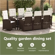 vidaXL Garden Dining Set 9 pcs Brown Poly Rattan