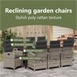 vidaXL Garden Dining Set 9 pcs Grey Poly Rattan
