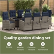 vidaXL Garden Dining Set 9 pcs Grey Poly Rattan