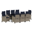 vidaXL Garden Dining Set 9 pcs Grey Poly Rattan
