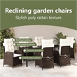 vidaXL Garden Dining Set 7 pcs Brown Poly Rattan