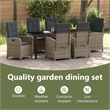 vidaXL Garden Dining Set 7 pcs Grey Poly Rattan