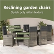 vidaXL Garden Dining Set 7 pcs Grey Poly Rattan
