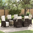 vidaXL Garden Dining Set 7 pcs Brown Poly Rattan