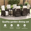 vidaXL Garden Dining Set 7 pcs Brown Poly Rattan