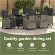 vidaXL Garden Dining Set 7 pcs Grey Poly Rattan