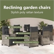 vidaXL Garden Dining Set 7 pcs Grey Poly Rattan