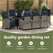 vidaXL Garden Dining Set 9 pcs Grey Poly Rattan
