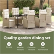vidaXL Garden Dining Set 7 pcs Beige Poly Rattan