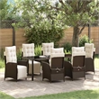 vidaXL Garden Dining Set 7 pcs Brown Poly Rattan