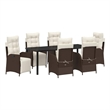 vidaXL Garden Dining Set 7 pcs Brown Poly Rattan