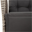vidaXL 3 Piece Patio Dining Set with Cushions Gray Poly Rattan