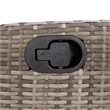vidaXL 3 Piece Patio Dining Set with Cushions Gray Poly Rattan