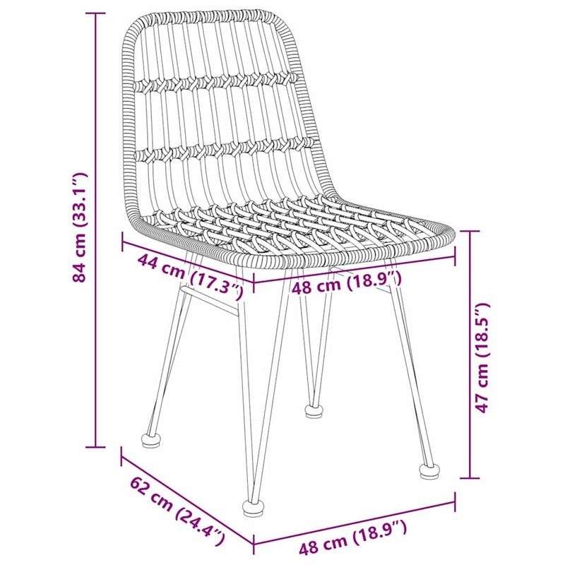 vidaXL Garden Dining Set 7 pcs Brown Powder-Coated Steel