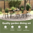vidaXL Garden Dining Set 7 pcs Brown Powder-Coated Steel