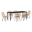 vidaXL Garden Dining Set 7 pcs Brown Powder-Coated Steel