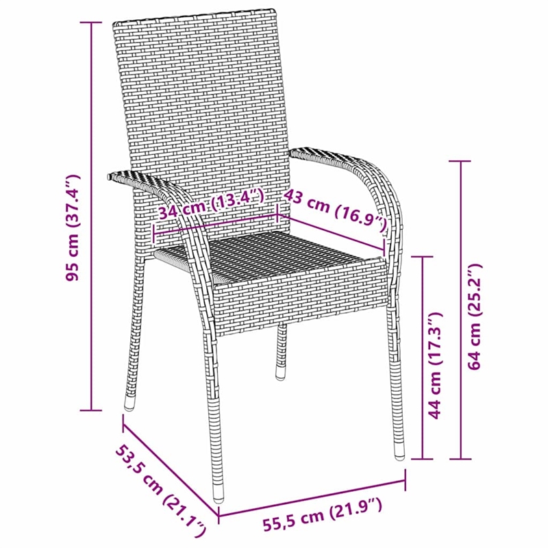 vidaXL Garden Dining Set 5 pcs Brown Powder-Coated Steel