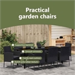 vidaXL Garden Dining Set 9 pcs Black Poly Rattan