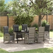 vidaXL Garden Dining Set 7 pcs Grey Poly Rattan