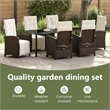 vidaXL Garden Dining Set 7 pcs Brown Poly Rattan