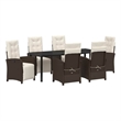 vidaXL Garden Dining Set 7 pcs Brown Poly Rattan