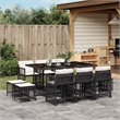 vidaXL Garden Dining Set Black/Cream White