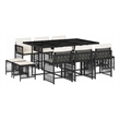 vidaXL Garden Dining Set Black/Cream White
