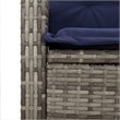 vidaXL 3 Piece Patio Dining Set with Cushions Gray Poly Rattan
