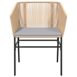 vidaXL 3 Piece Patio Dining Set with Cushions Brown Poly Rattan Glass