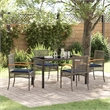 vidaXL Garden Dining Set 5 pcs Grey and Black Rattan
