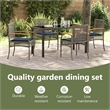 vidaXL Garden Dining Set 5 pcs Grey and Black Rattan