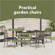 vidaXL Garden Dining Set 5 pcs Grey and Black Rattan