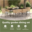 vidaXL Garden Dining Set 7 pcs Brown Powder-Coated Steel