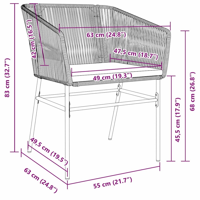 vidaXL Garden Dining Set 7 pcs Grey Powder-Coated Steel