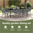 vidaXL Garden Dining Set 7 pcs Grey Powder-Coated Steel