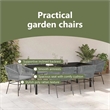 vidaXL Garden Dining Set 7 pcs Grey Powder-Coated Steel