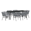 vidaXL Garden Dining Set 7 pcs Grey Powder-Coated Steel