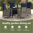 vidaXL Garden Dining Set 5 pcs Grey and Black Rattan