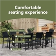 vidaXL Garden Dining Set 9 pcs Black Powder-Coated Steel